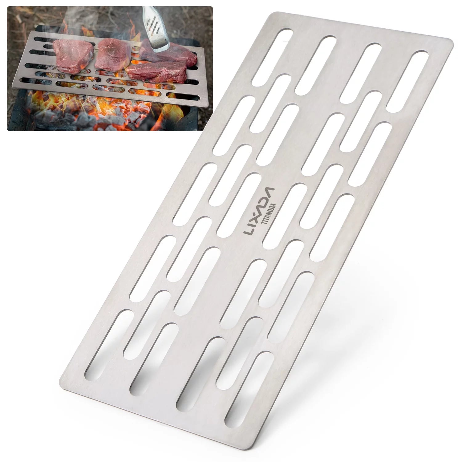 Uteam Titanium Barbecue Grill Lightweight Portable BBQ Grill Plate for Outdoor Camping Hiking Backpacking Picnic Backyard
