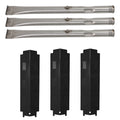 3-Pack BBQ Gas Grill Tube Burner & Heat Shield Plate Tent Replacement Parts for Thermos 466360113 - Compatible Barbeque Stainless Steel Pipe Burners & Flame Tamer, Guard, Deflector, Flavorizer Bar