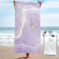 Adobk Lavender Glitter Foil Stripes Beach Towel 27.5X55 Sand Free Quick Dry Towel Travel Towel Swim Pool Gym Camping For Adults Women Men Kids Beach Accessories Vacation Gift