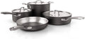 Homaz life Pots and Pans Set  Tri-Ply Stainless Steel Hammered Kitchen Cookware  Induction Compatible  Dishwasher and Oven Safe  Non-Toxic  Professional Grade Cooking Sets  7-Piece  Rose