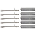 5-Pack BBQ Gas Grill Tube Burner & Heat Shield Plate Tent Replacement Parts for Brinkmann 810-2511-F - Compatible Barbeque Stainless Steel Pipe Burners & Flame Tamer, Guard, Deflector, Flavorizer Bar