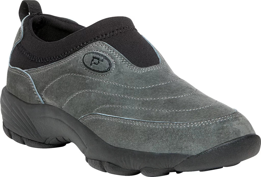 Women's Propet Wash & Wear Slip On Sneaker Pewter Suede 9 D