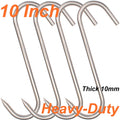 10 Inch Meat Hook,HONSHEN Heavy Duty 10mm S-Hooks Stainless Steel Meat Processing Butcher Hooks