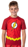 DC Comics The Flash Boys' Character Surfing Rashguard Shirt Swimming Top (4/5)