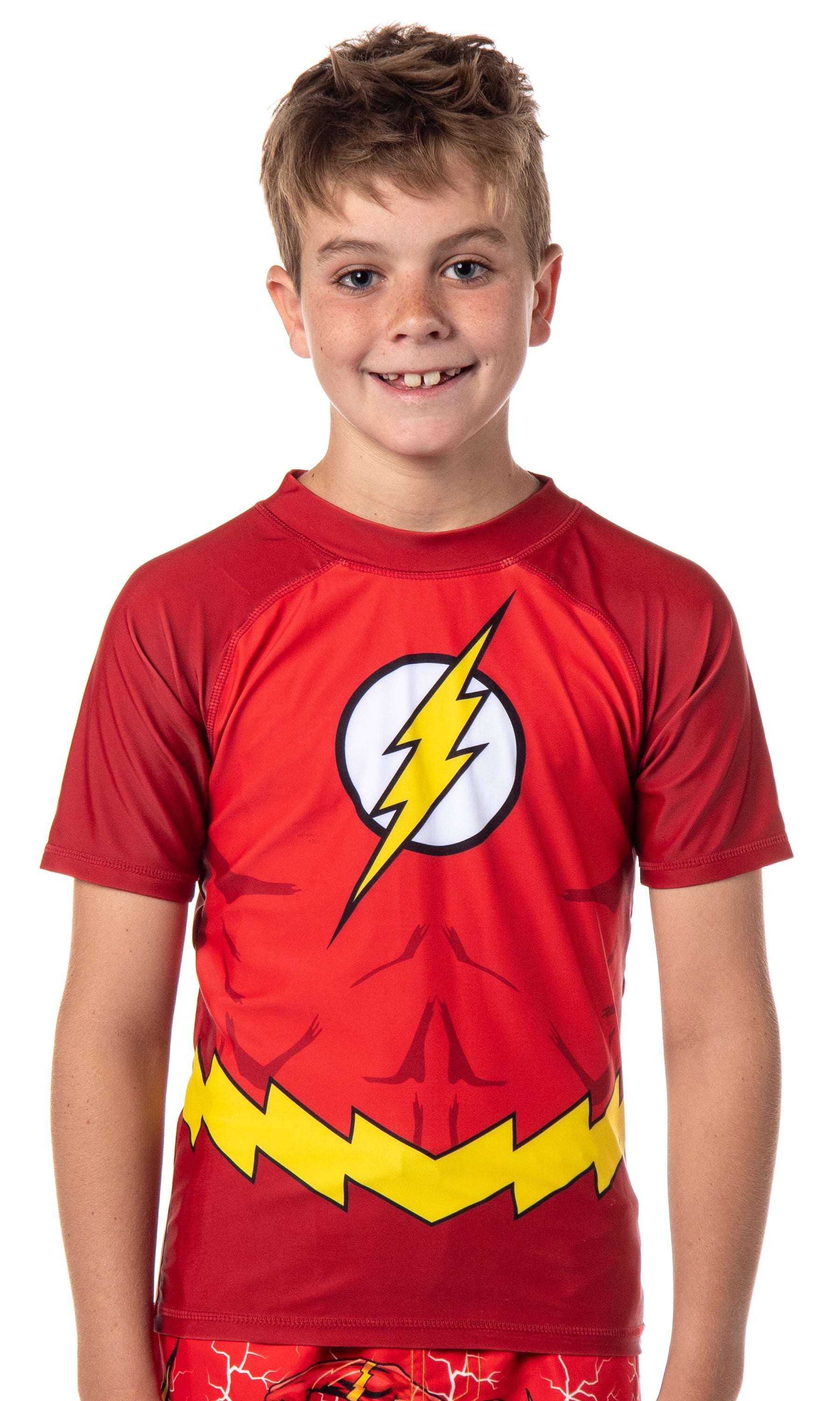 DC Comics The Flash Boys' Character Surfing Rashguard Shirt Swimming Top (4/5)