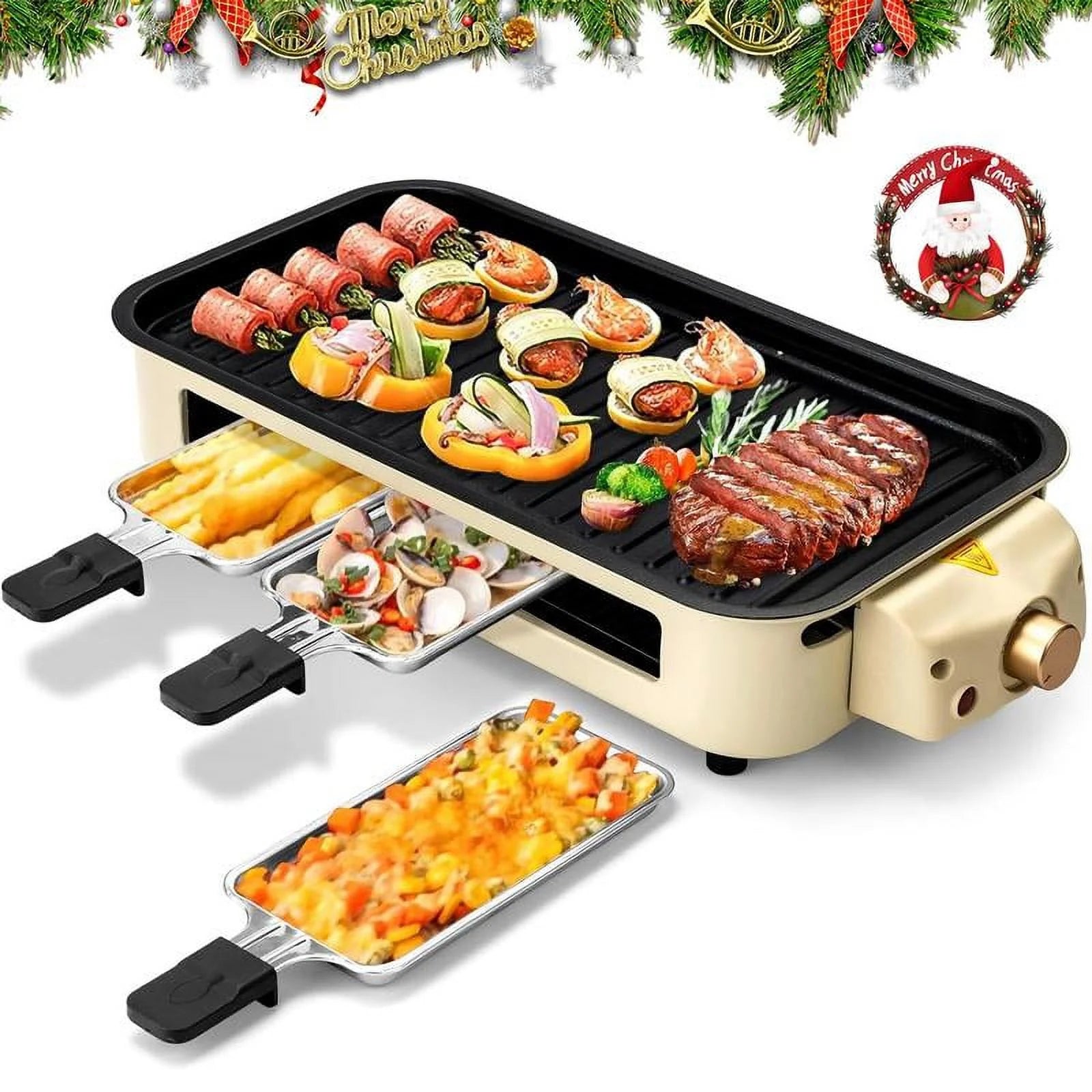 Flectric Smokeless Indoor Grill Non-StickCking Remoab Pate Ptabe Kan BBODishwasher Safe.