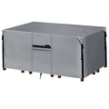 Square Patio Heavy Duty Bench Table Cover, 58 x 32.5 x 31 Waterproof Furniture Cover, Outdoor Dining Table Chair Protector Cover