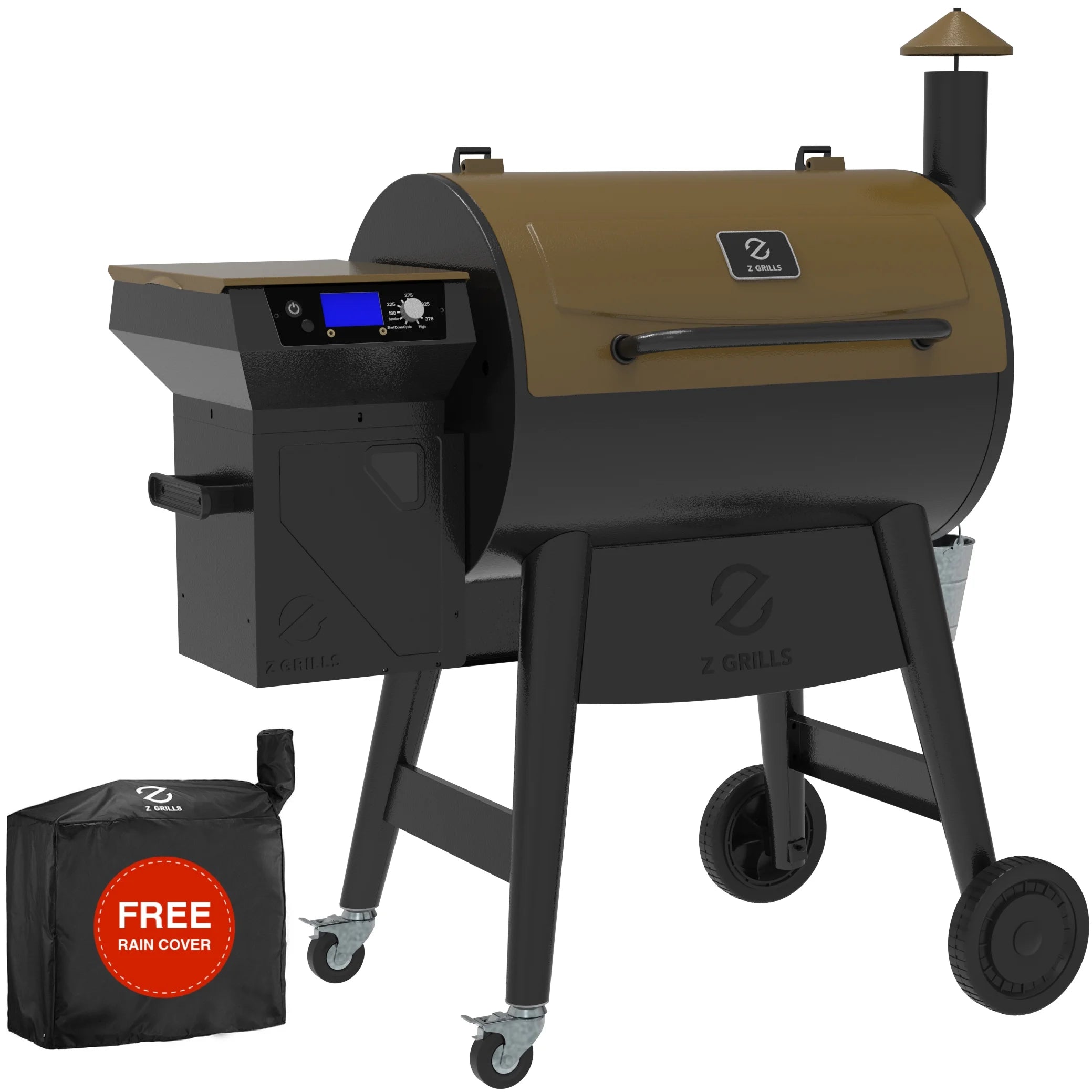 Z GRILLS ZPG-7002C3E 694 sq. in. Wood Pellet Grill and Smoker 8-in-1 BBQ Bronze