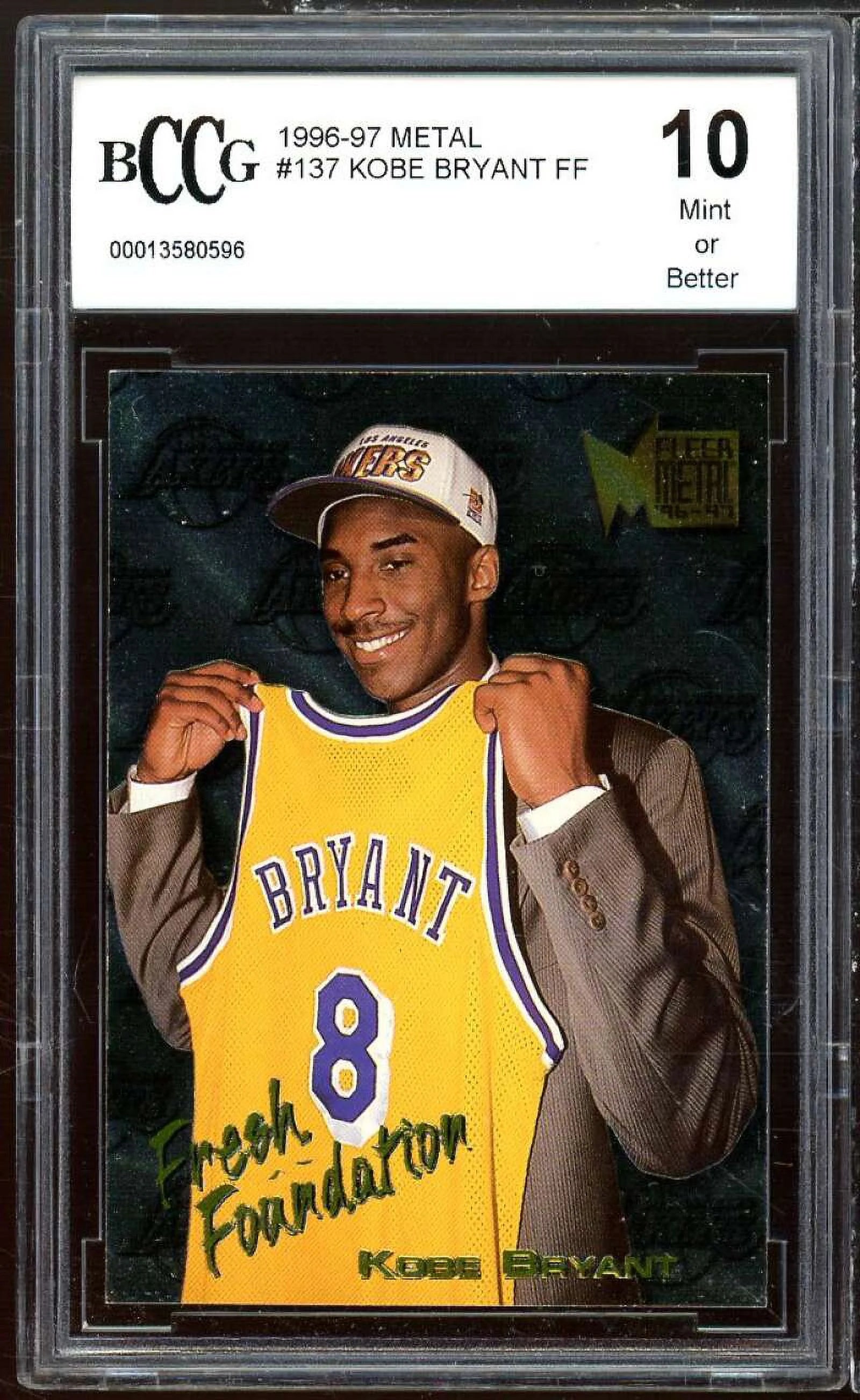 1996-97 Metal #137 Kobe Bryant FF Rookie Card BGS BCCG 10 Mint+