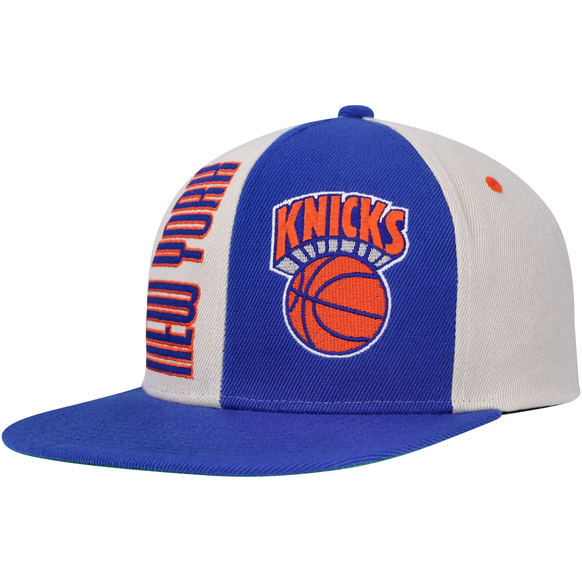 Men's Mitchell & Ness Cream New York Knicks Hardwood Classics Pop Snapback Hat - OSFA